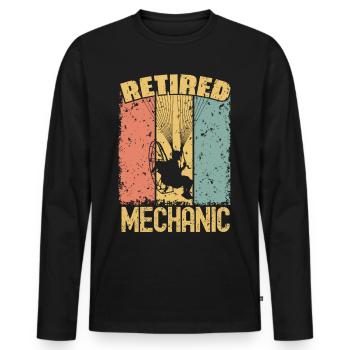 Paramotoring retired mechanic - Men's Premium Organic Long Sleeve Shirt - black - Front - Nico (187cm)