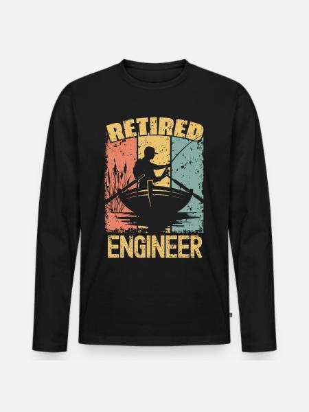 Fishing retired engineer - Men's Premium Organic Long Sleeve Shirt - black