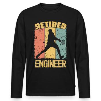 Tennis retired engineer - Men's Premium Organic Long Sleeve Shirt - black - Front - Nico (187cm)