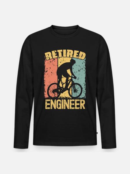 Biking retired engineer - Men's Premium Organic Long Sleeve Shirt - black