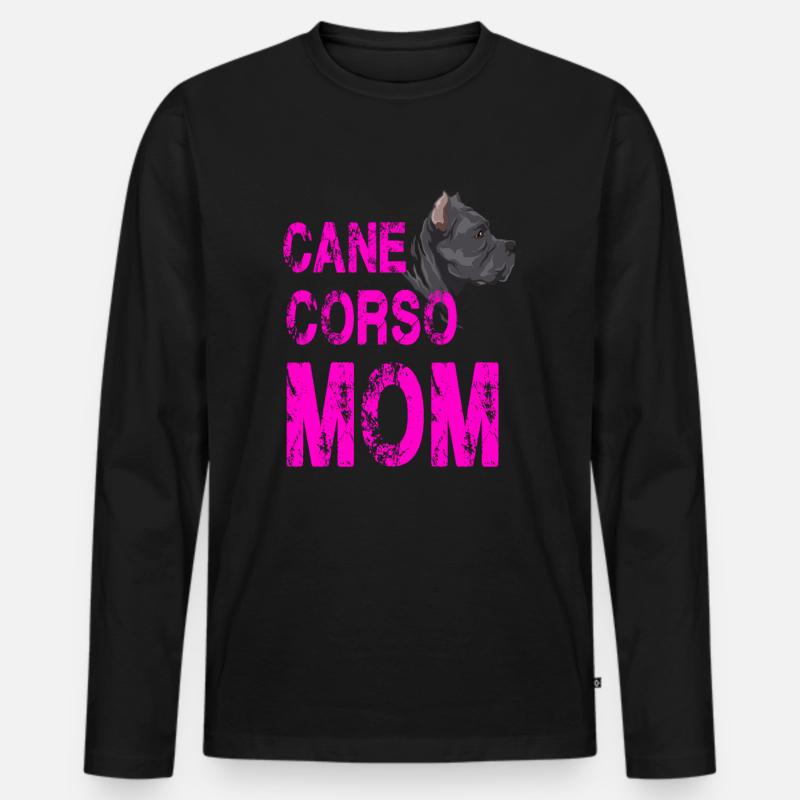 Cane Corso Mom für eine Cane Corso Hundehalterin - Männer Premium Bio Langarmshirt - Schwarz