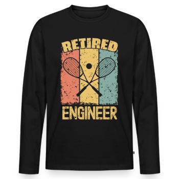 Squash retired engineer - Men's Premium Organic Long Sleeve Shirt - black - Front - Nico (187cm)