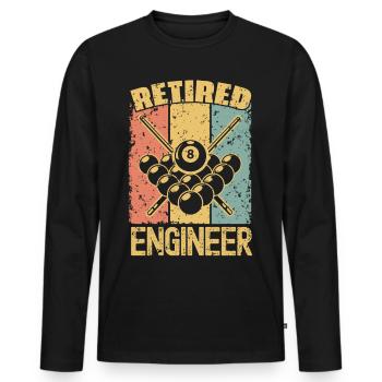 Billiard retired engineer - Men's Premium Organic Long Sleeve Shirt - black - Front - Nico (187cm)