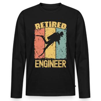 Diving retired engineer - Men's Premium Organic Long Sleeve Shirt - black - Front - Nico (187cm)