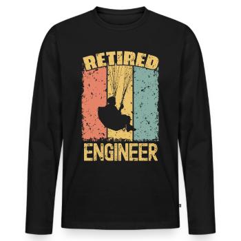 Paragliding retired engineer - Men's Premium Organic Long Sleeve Shirt - black - Front - Nico (187cm)