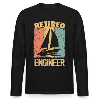 Sailing retired engineer - Men's Premium Organic Long Sleeve Shirt - black - Front - Nico (187cm)