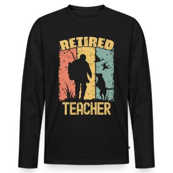 Jagd Jagen pensionierter Lehrer - Männer Premium Bio Langarmshirt - Schwarz - Vorne - Nico (187cm)