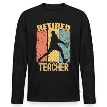 Tennis retired teacher - Men's Premium Organic Long Sleeve Shirt - black - Front - Nico (187cm)