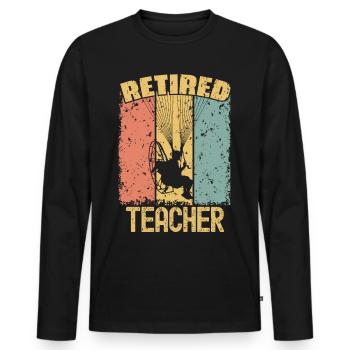 Paramotoring retired teacher - Men's Premium Organic Long Sleeve Shirt - black - Front - Nico (187cm)