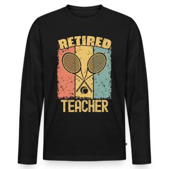 Tennis retired teacher - Men's Premium Organic Long Sleeve Shirt - black - Front - Nico (187cm)
