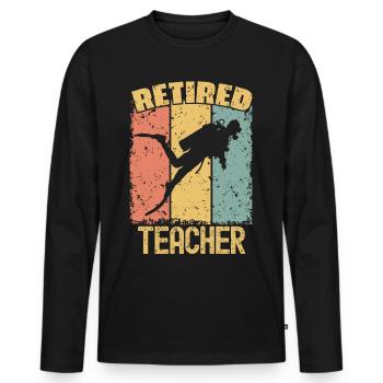 Professeur de plongée à la retraite - T-shirt manches longues Premium bio Homme - noir - Devant - Nico (187cm)