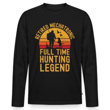 Mechatronische Jagdlegende im Ruhestand - Männer Premium Bio Langarmshirt - Schwarz - Vorne - Nico (187cm)