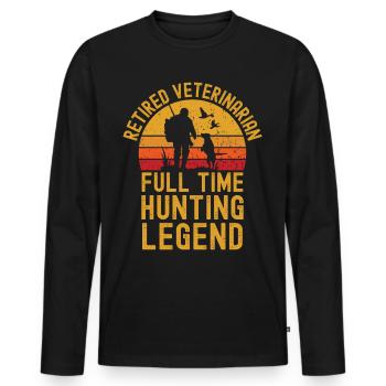 Pensionierte Tierarzt-Jagdlegende - Männer Premium Bio Langarmshirt - Schwarz - Vorne - Nico (187cm)