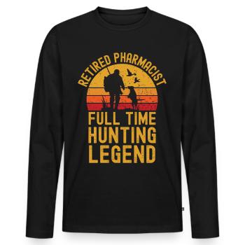 Pensionierte Apotheker-Jagdlegende - Männer Premium Bio Langarmshirt - Schwarz - Vorne - Nico (187cm)
