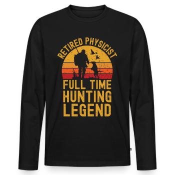 Pensionierter Physiker Jagdlegende - Männer Premium Bio Langarmshirt - Schwarz - Vorne - Nico (187cm)