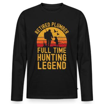 Pensionierte Klempner Jagdlegende - Männer Premium Bio Langarmshirt - Schwarz - Vorne - Nico (187cm)