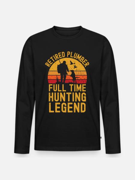Retired plumber hunting legend - Men's Premium Organic Long Sleeve Shirt - black