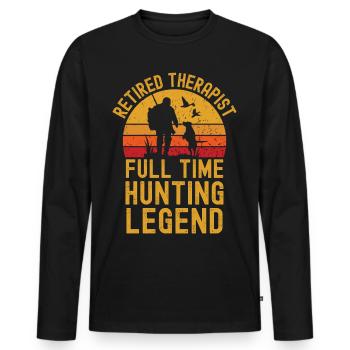 Pensionierte Therapeuten-Jagdlegende - Männer Premium Bio Langarmshirt - Schwarz - Vorne - Nico (187cm)