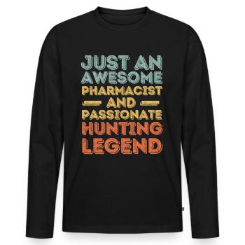 Pharmacien Légende de la chasse rétro - T-shirt manches longues Premium bio Homme - noir - Devant - Nico (187cm)