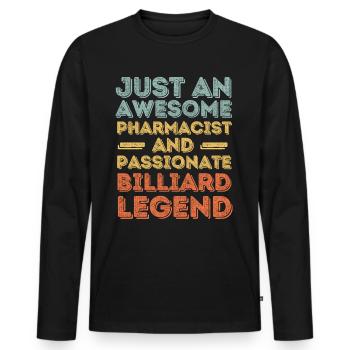 Apotheker Billard-Legende Retro - Männer Premium Bio Langarmshirt - Schwarz - Vorne - Nico (187cm)