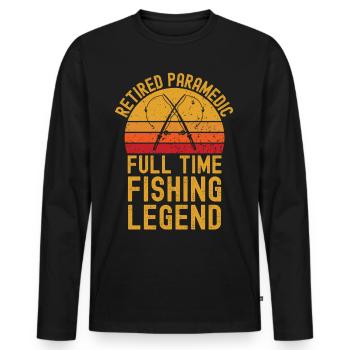 Retired paramedic fishing legend - Men's Premium Organic Long Sleeve Shirt - black - Front - Nico (187cm)