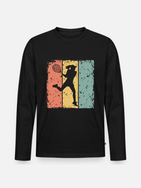 Women Tennis retro - Men's Premium Organic Long Sleeve Shirt - black