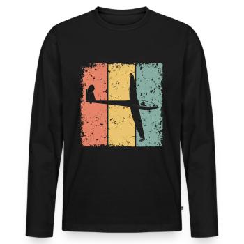 Gleiten im Retro - Männer Premium Bio Langarmshirt - Schwarz - Vorne - Nico (187cm)