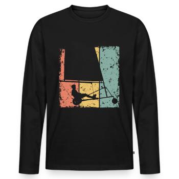 Sand-Yachting Retro - Männer Premium Bio Langarmshirt - Schwarz - Vorne - Nico (187cm)