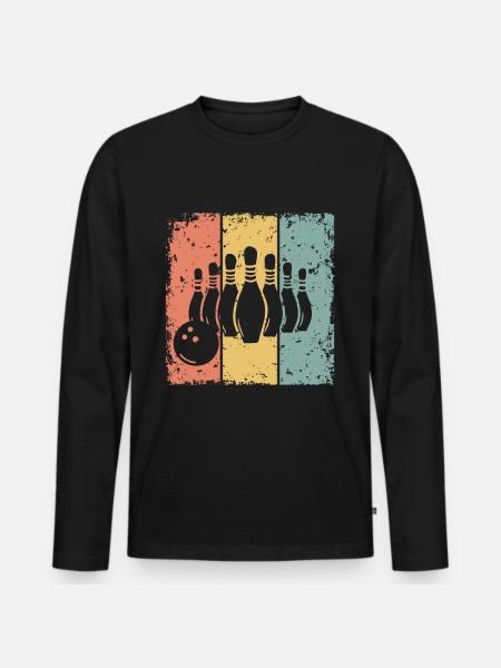 Bowling retro - Men's Premium Organic Long Sleeve Shirt - black