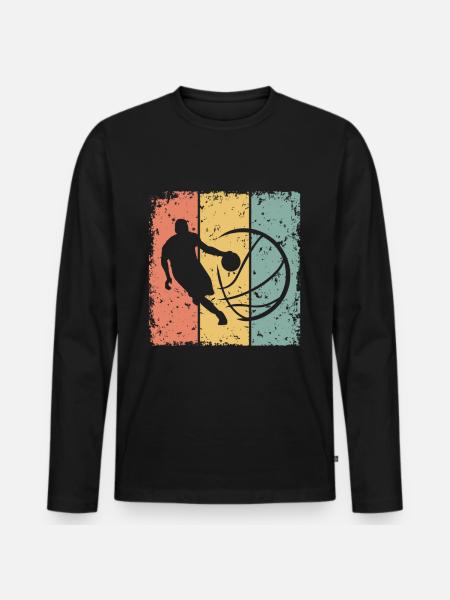Basketball retro - Men's Premium Organic Long Sleeve Shirt - black