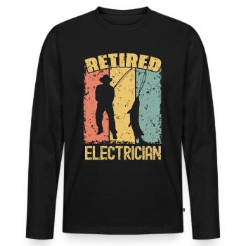 Électricien de pêche à la retraite - T-shirt manches longues Premium bio Homme - noir - Devant - Nico (187cm)