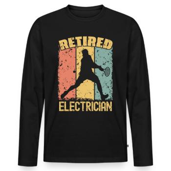 Tennis retired electrician - Men's Premium Organic Long Sleeve Shirt - black - Front - Nico (187cm)