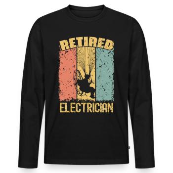 Paramotor retired electrician - Men's Premium Organic Long Sleeve Shirt - black - Front - Nico (187cm)