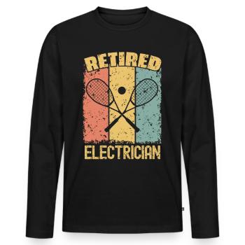 Squash retired electrician - Men's Premium Organic Long Sleeve Shirt - black - Front - Nico (187cm)