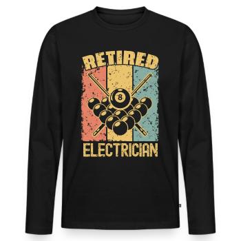 Billiard retired electrician - Men's Premium Organic Long Sleeve Shirt - black - Front - Nico (187cm)