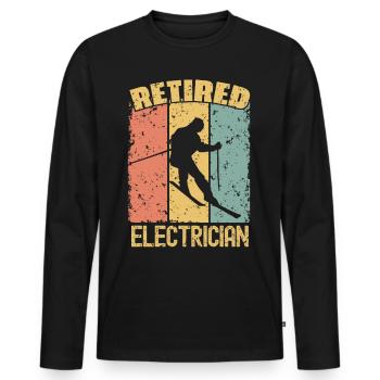 Skiing retired electrician - Men's Premium Organic Long Sleeve Shirt - black - Front - Nico (187cm)