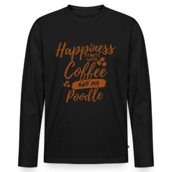 Coffee Poodle lover - Men's Premium Organic Long Sleeve Shirt - black - Front - Nico (187cm)