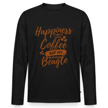 Coffee Beagle lover - Men's Premium Organic Long Sleeve Shirt - black - Front - Nico (187cm)