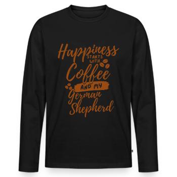 Coffee German-shepherd lover - Men's Premium Organic Long Sleeve Shirt - black - Front - Nico (187cm)