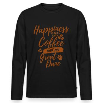Café Amoureux des grand-danois - T-shirt manches longues Premium bio Homme - noir - Devant - Nico (187cm)
