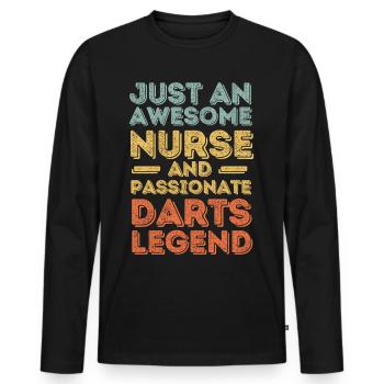 Nurse Darts légende rétro - T-shirt manches longues Premium bio Homme - noir - Devant - Nico (187cm)