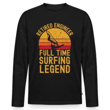 Retired engineer windsurfing legend - Men's Premium Organic Long Sleeve Shirt - black - Front - Nico (187cm)
