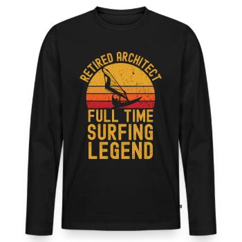 Retired architect windsurfing legend - Men's Premium Organic Long Sleeve Shirt - black - Front - Nico (187cm)