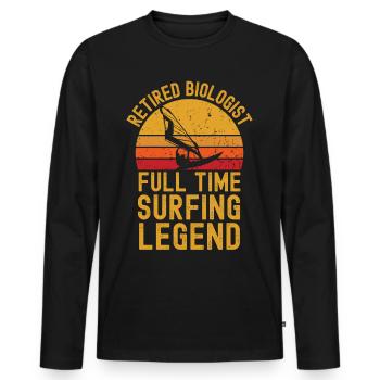 Légende de la planche à voile biologiste à la retraite - T-shirt manches longues Premium bio Homme - noir - Devant - Nico (187cm)