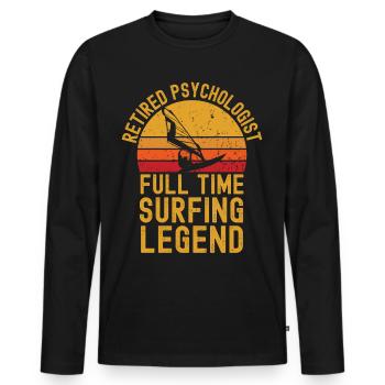Psychologue à la retraite légende de la planche à voile - T-shirt manches longues Premium bio Homme - noir - Devant - Nico (187cm)