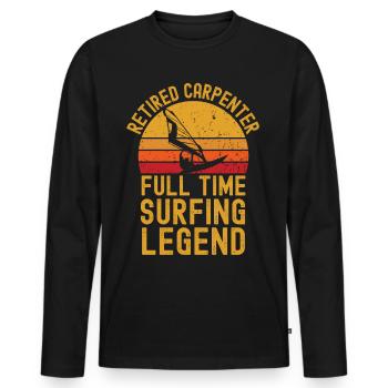 Charpentier à la retraite légende de la planche à voile - T-shirt manches longues Premium bio Homme - noir - Devant - Nico (187cm)