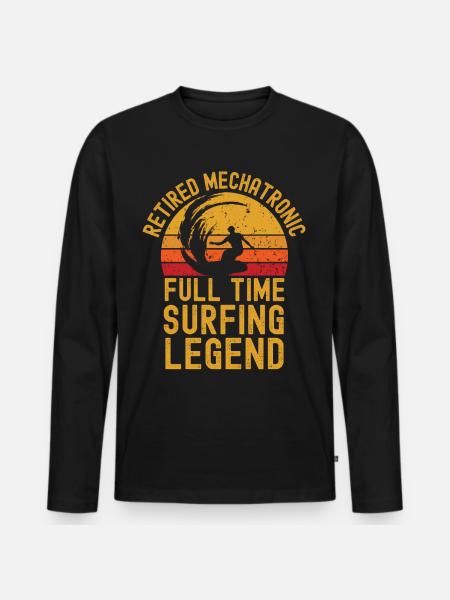Retired mechatronic surfing legend - Men's Premium Organic Long Sleeve Shirt - black