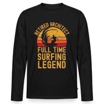 Retired architect surfing legend - Men's Premium Organic Long Sleeve Shirt - black - Front - Nico (187cm)