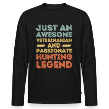 Vétérinaire Légende de la chasse rétro - T-shirt manches longues Premium bio Homme - noir - Devant - Nico (187cm)