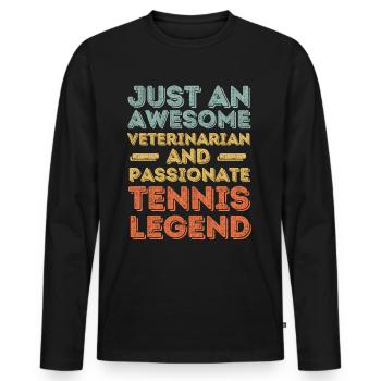 Vétérinaire Légende du tennis rétro - T-shirt manches longues Premium bio Homme - noir - Devant - Nico (187cm)